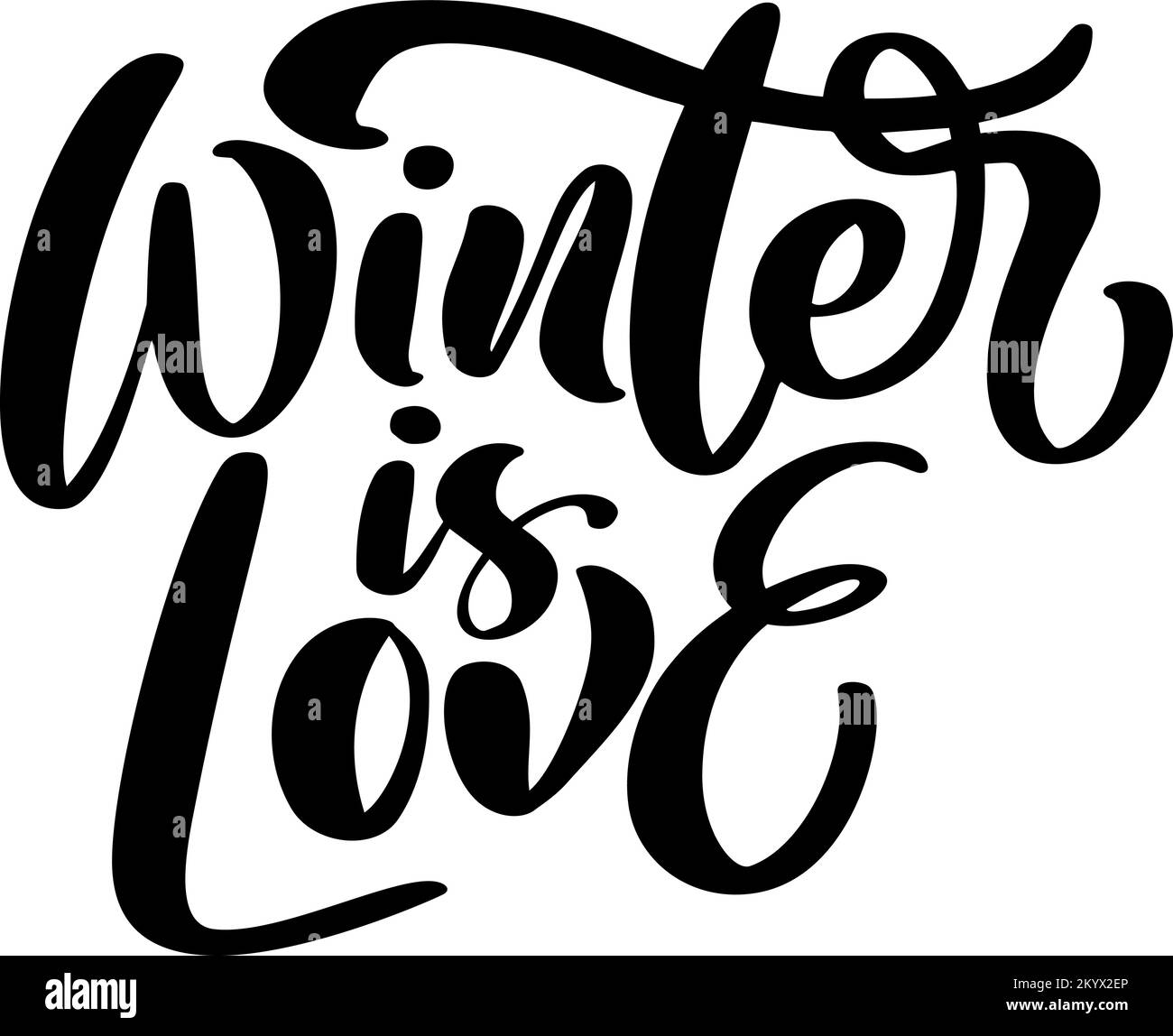 L'hiver est vecteur de l'amour lettrage à la main calligraphie positive citation texte à Noël design de vacances, typographie célébration poster, calligraphie Illustration de Vecteur