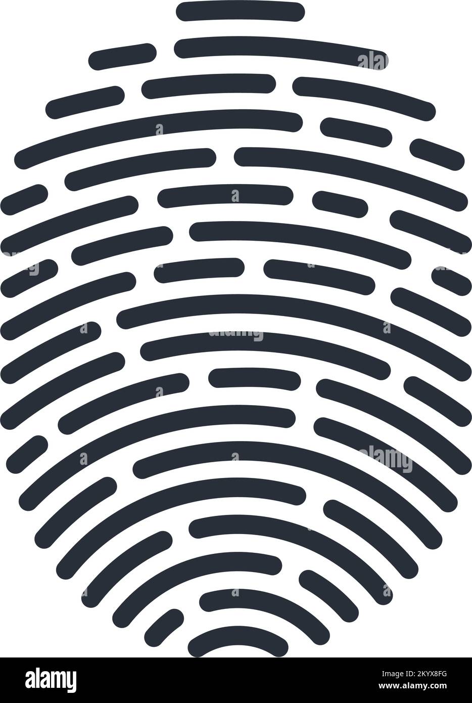 Résumé icône Bio-métrique détaillée pour Fingerprint ID Line pour les applications avec déverrouillage de sécurité Illustration de Vecteur