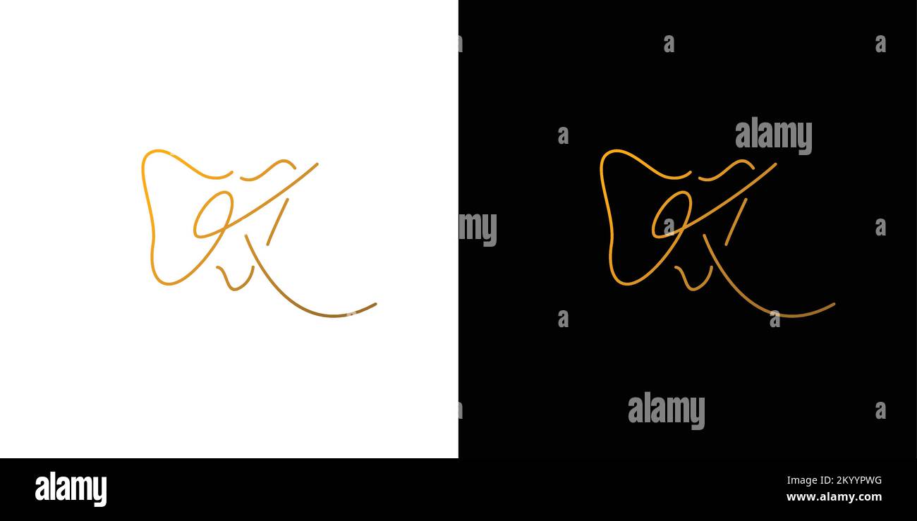 Moderne et luxueux lettre K initiales logo dentiste design Illustration de Vecteur