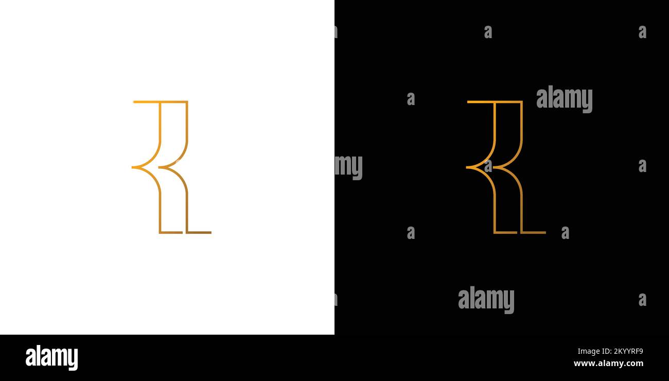 Simple et moderne lettre RR initiales logo design Illustration de Vecteur