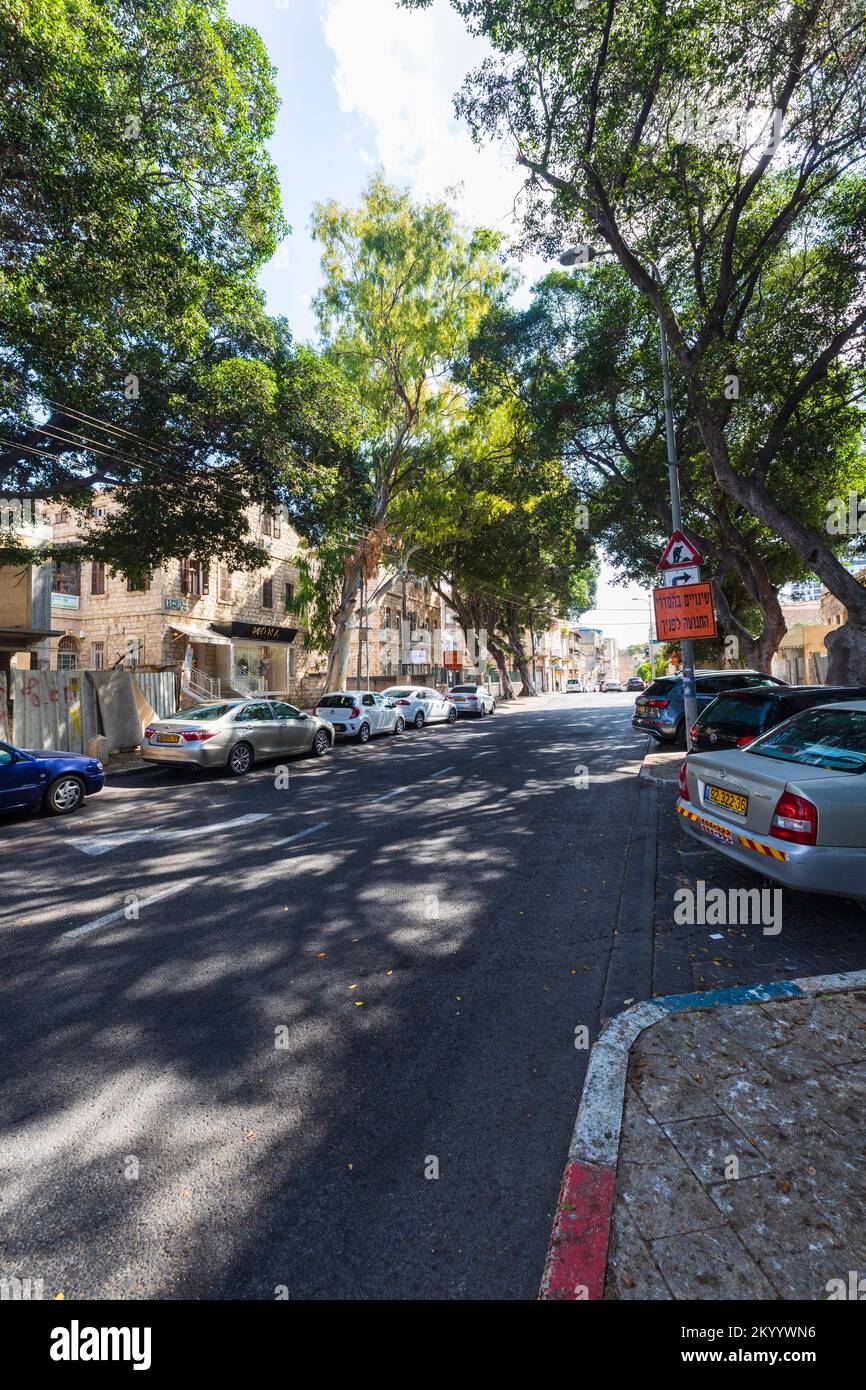 Israël, Haïfa 05, 2022 : rues de la ville de Haïfa en Israël Banque D'Images