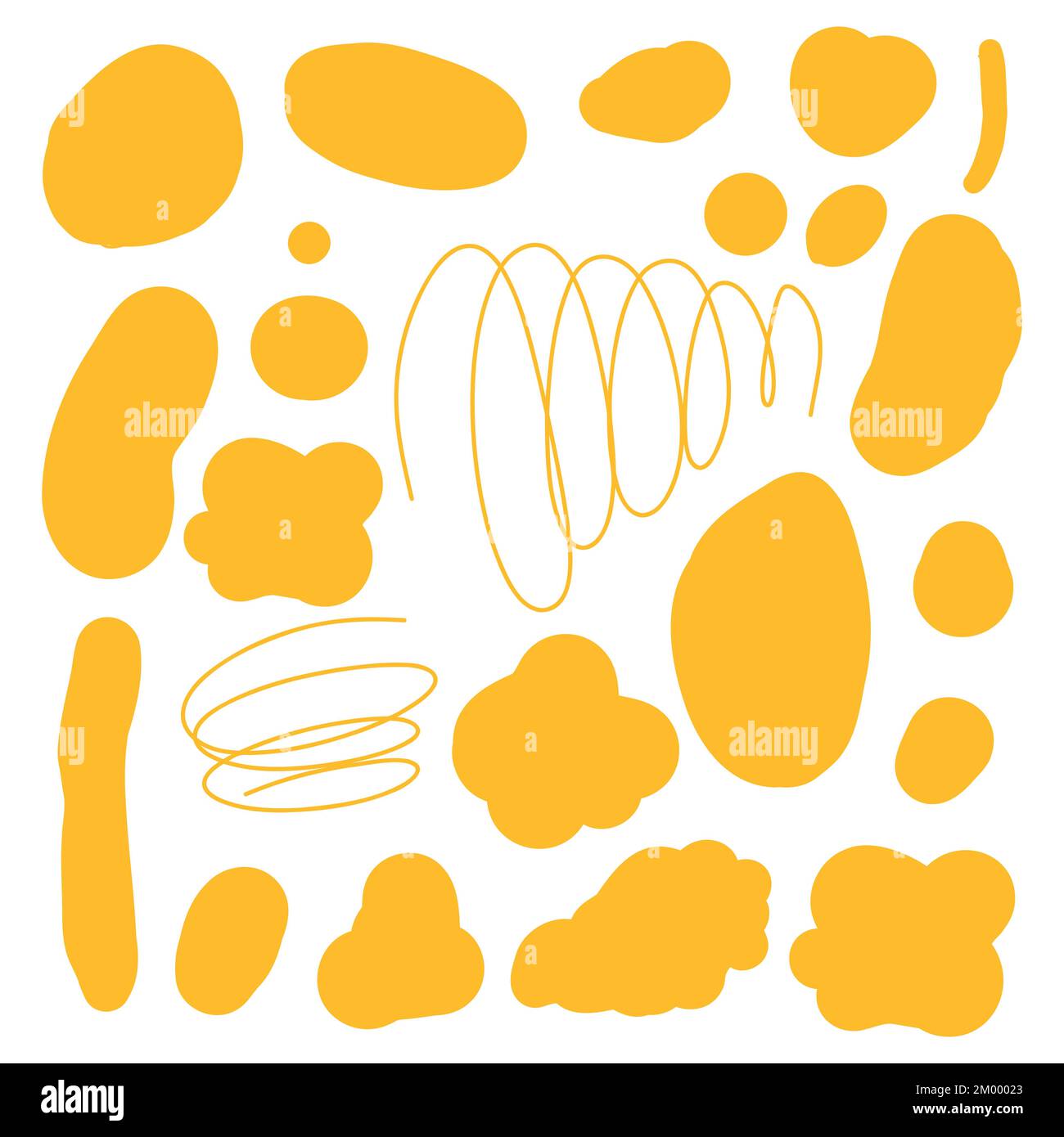 Ensemble de formes abstraites simples et colorées et d'éléments stylisés. Une collection de figures créatives. Éléments de design moderne, cartes postales, papier d'emballage Illustration de Vecteur