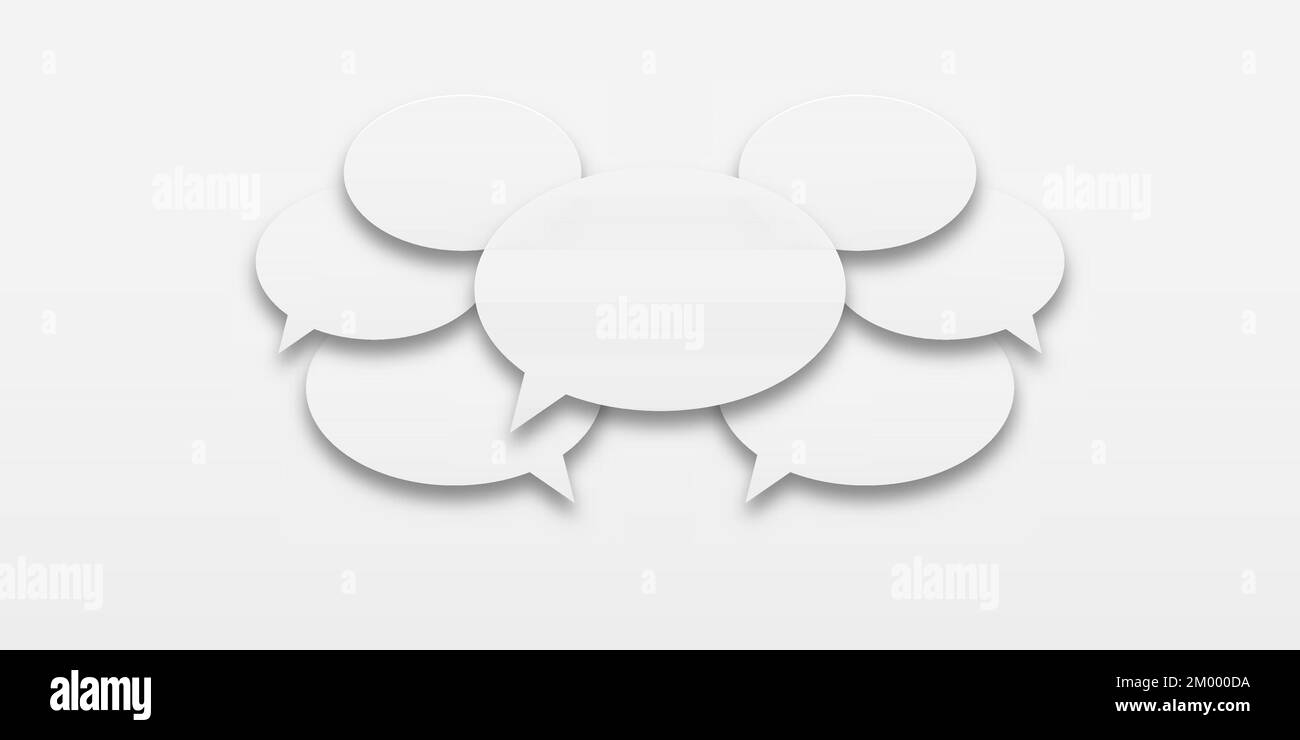 Ensemble d'icônes de bulles vocales. La communication entre les gens, une sorte de conversation active. Le concept de communication humaine. illustration du discours b Illustration de Vecteur