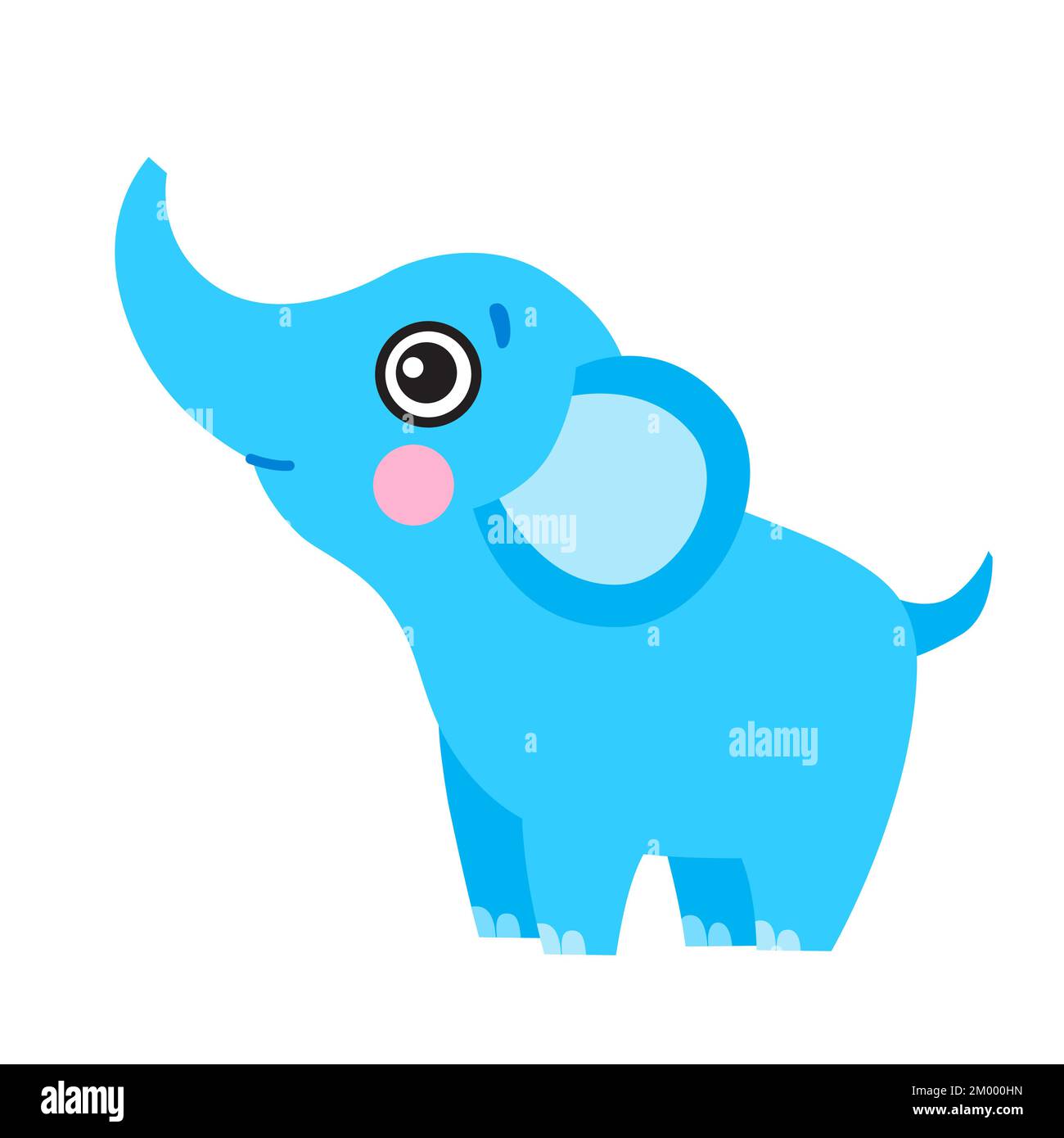 Illustration vectorielle d'un joli éléphant de style dessin animé Illustration de Vecteur