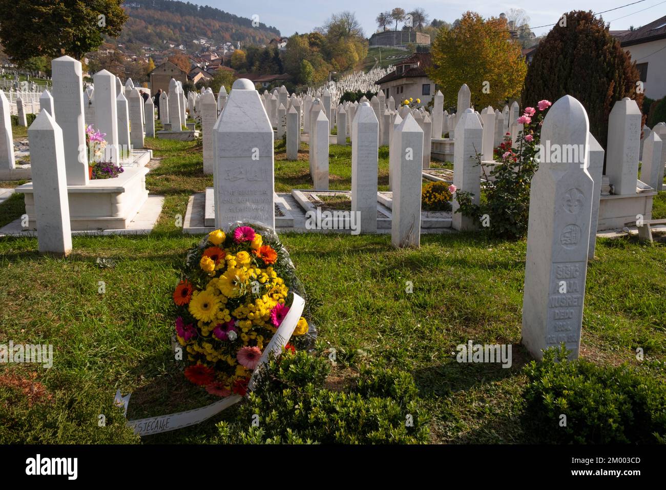 Le cimetière musulman Martry à Sarajevo. Banque D'Images