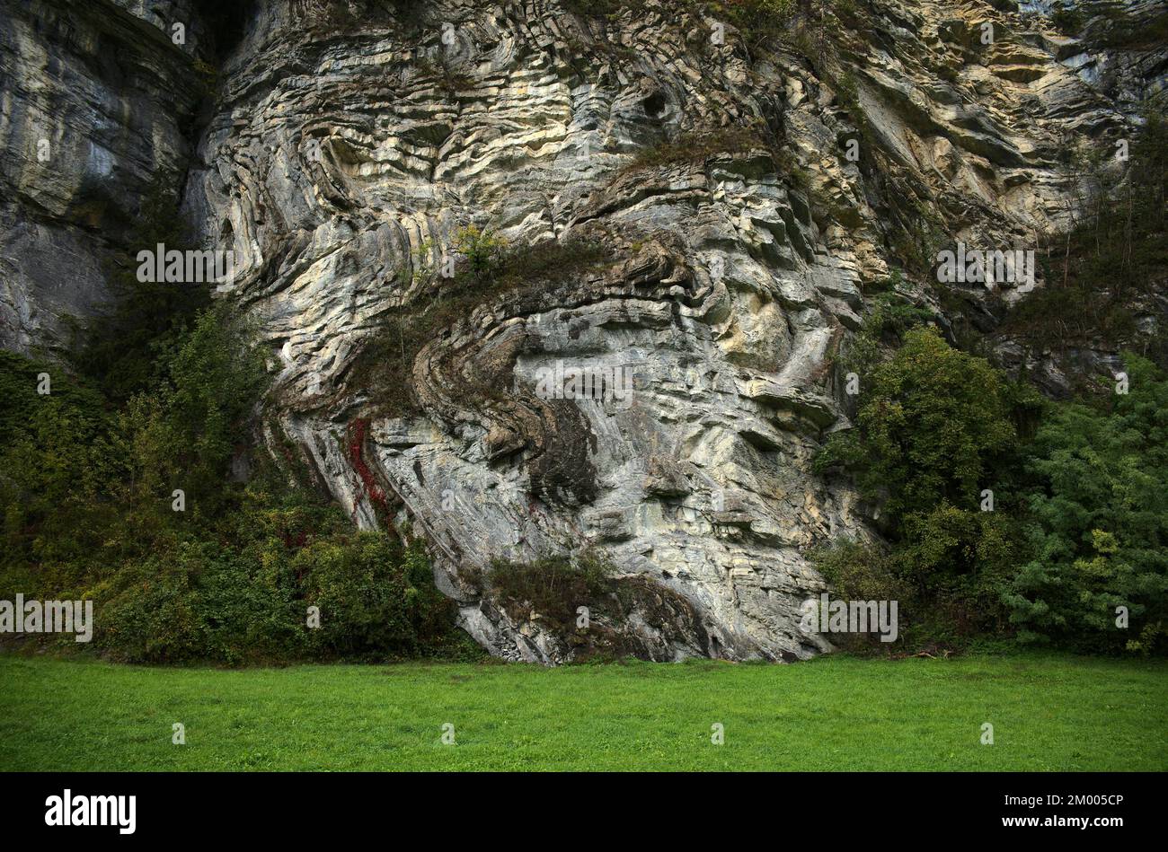 Formation rocheuse géologique, Jura, près de Brienz, canton de Berne, Oberland bernois, Suisse, Europe Banque D'Images