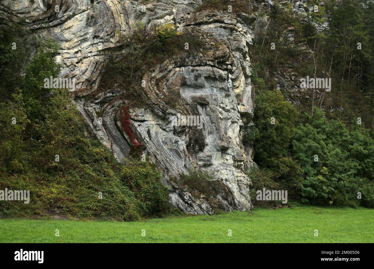 Formation rocheuse géologique, Jura, près de Brienz, canton de Berne, Oberland bernois, Suisse, Europe Banque D'Images