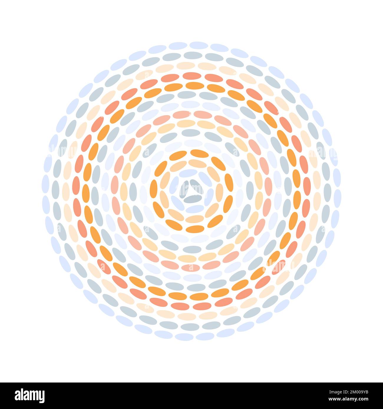 Illustration d'un tapis rond à motif de couverture. Motif cercles à rayures. Illustration de Vecteur