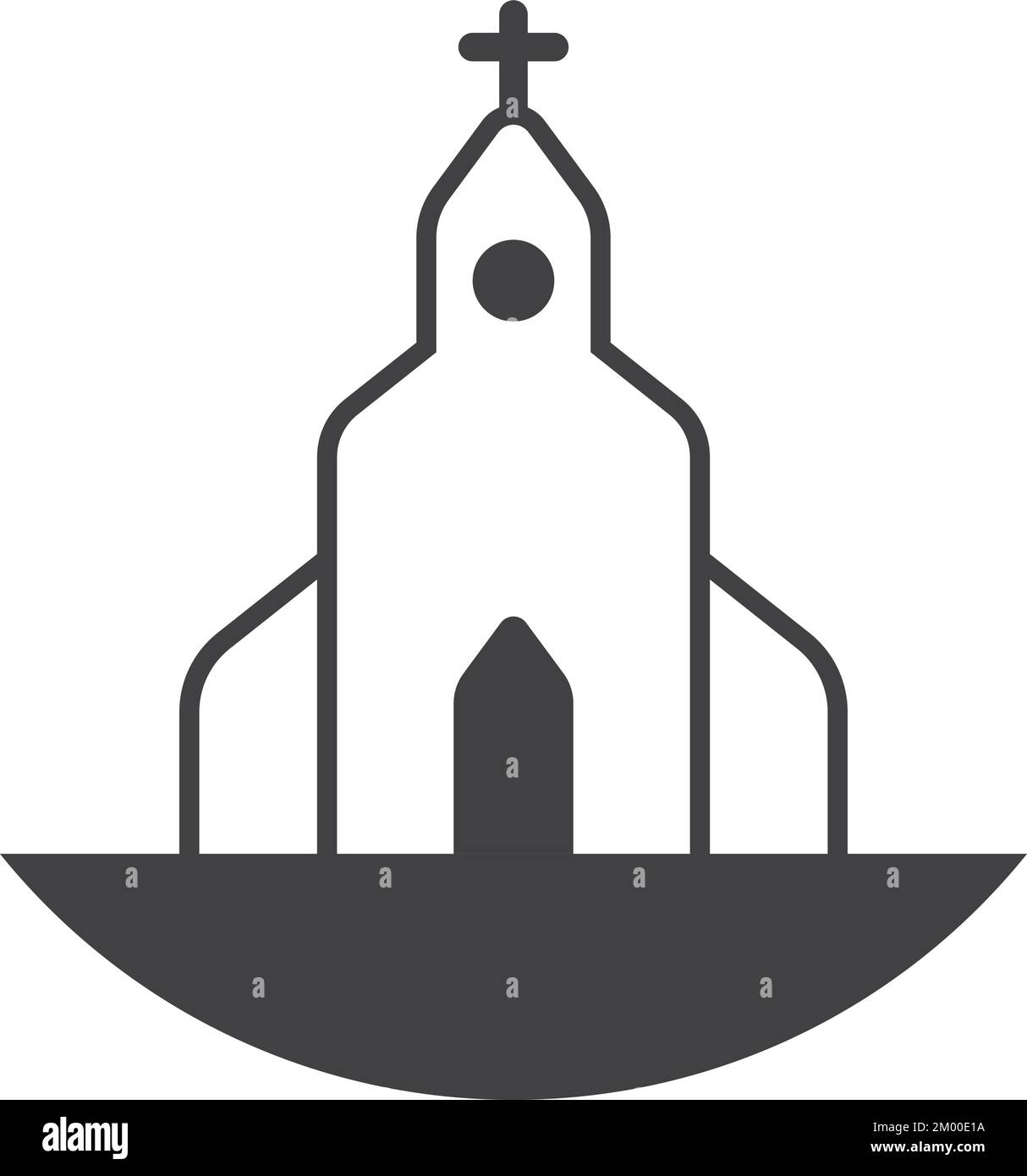 illustration de la chapelle de mariage dans un style minimaliste isolée sur fond Illustration de Vecteur