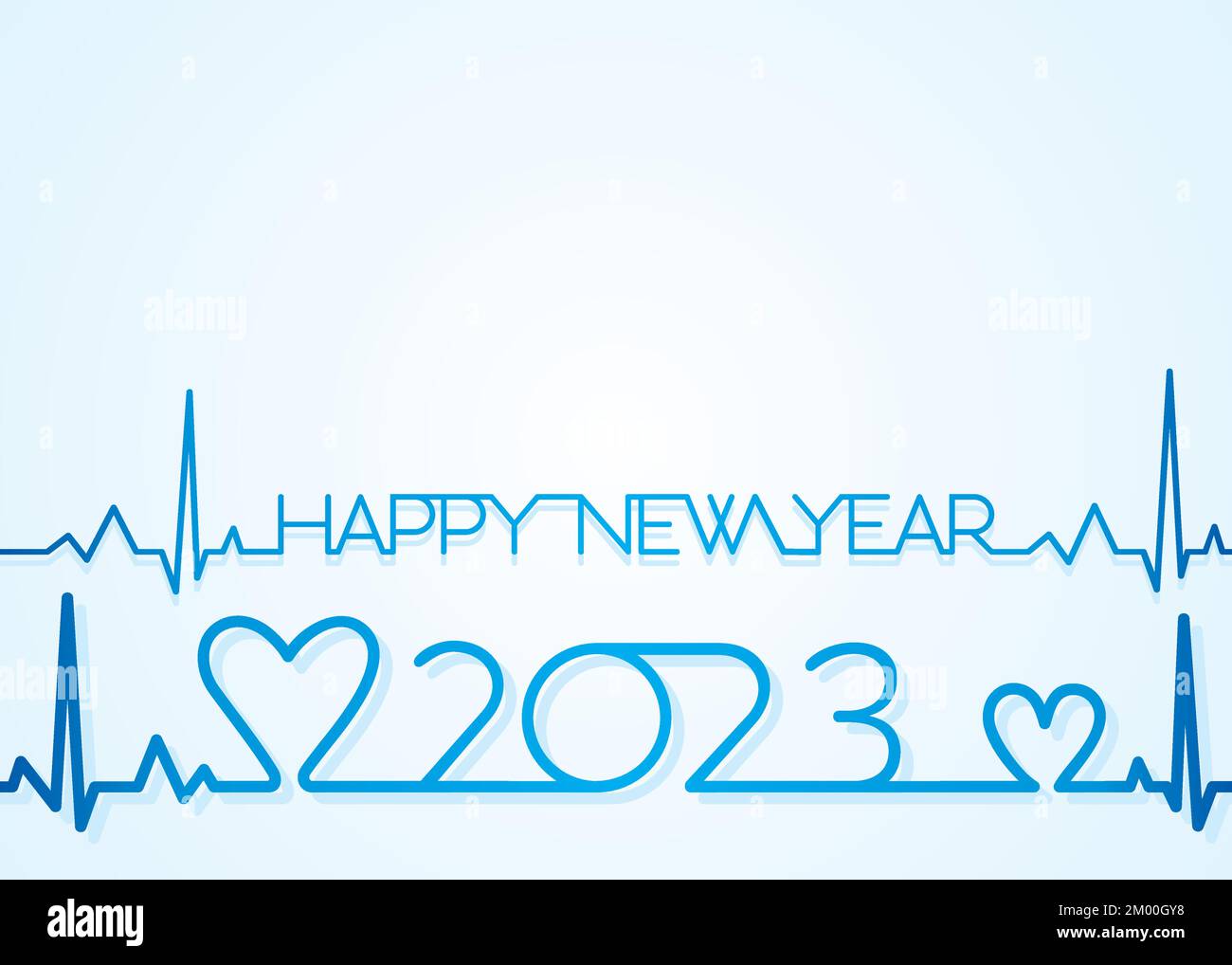 Bonne année 2023 carte de vœux et affiche de soins de santé Illustration de Vecteur