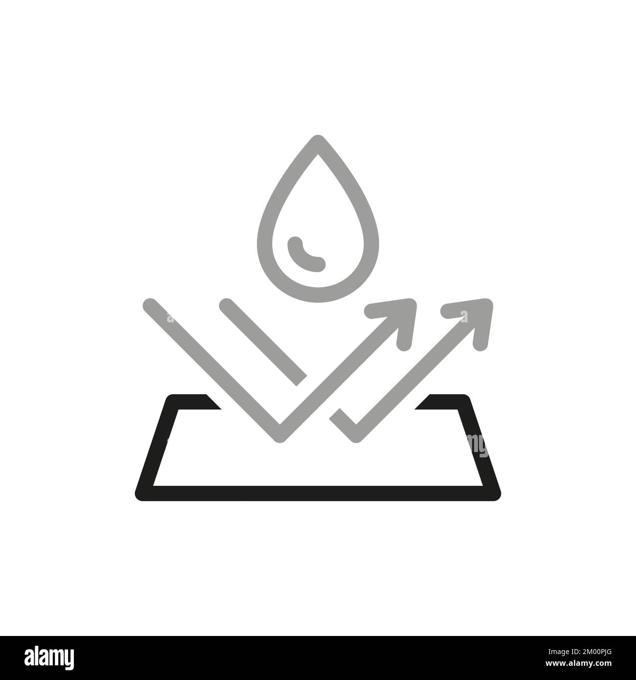 Icône simple de ligne vectorielle étanche et liée au wate. Contient une icône telle que la résistance à l'humidité. Illustration de Vecteur