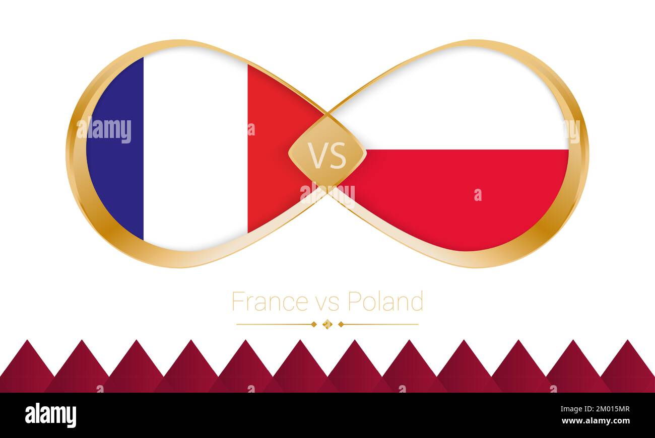 Icône dorée France contre Pologne pour le match de football 2022, Round of 16. Illustration vectorielle. Illustration de Vecteur