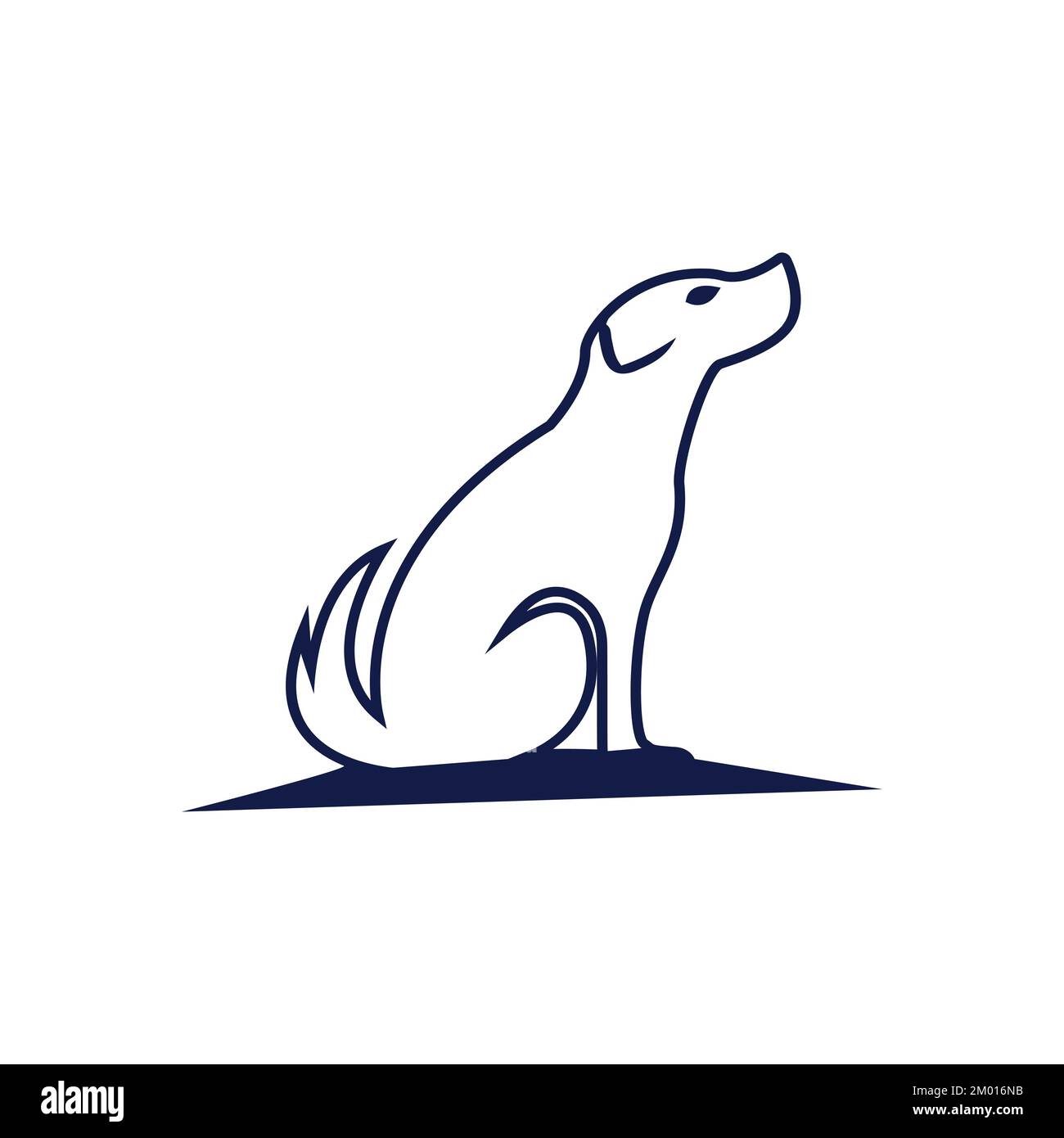 Logotype chien de Lineart avec fond blanc modèle vectoriel Illustration de Vecteur