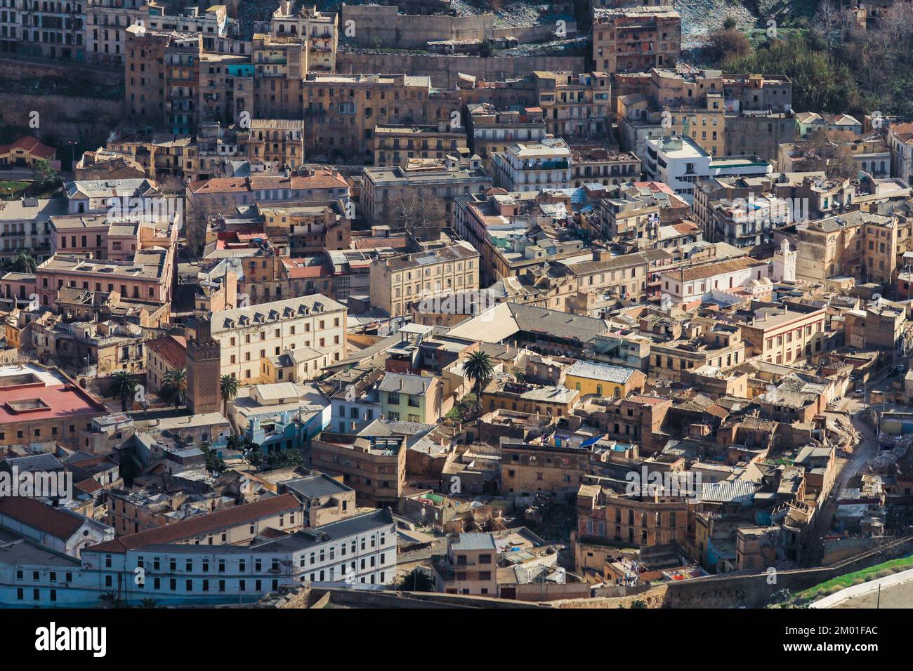 Vue panoramique sur les toits de la vieille ville d'Oran, Algérie Banque D'Images