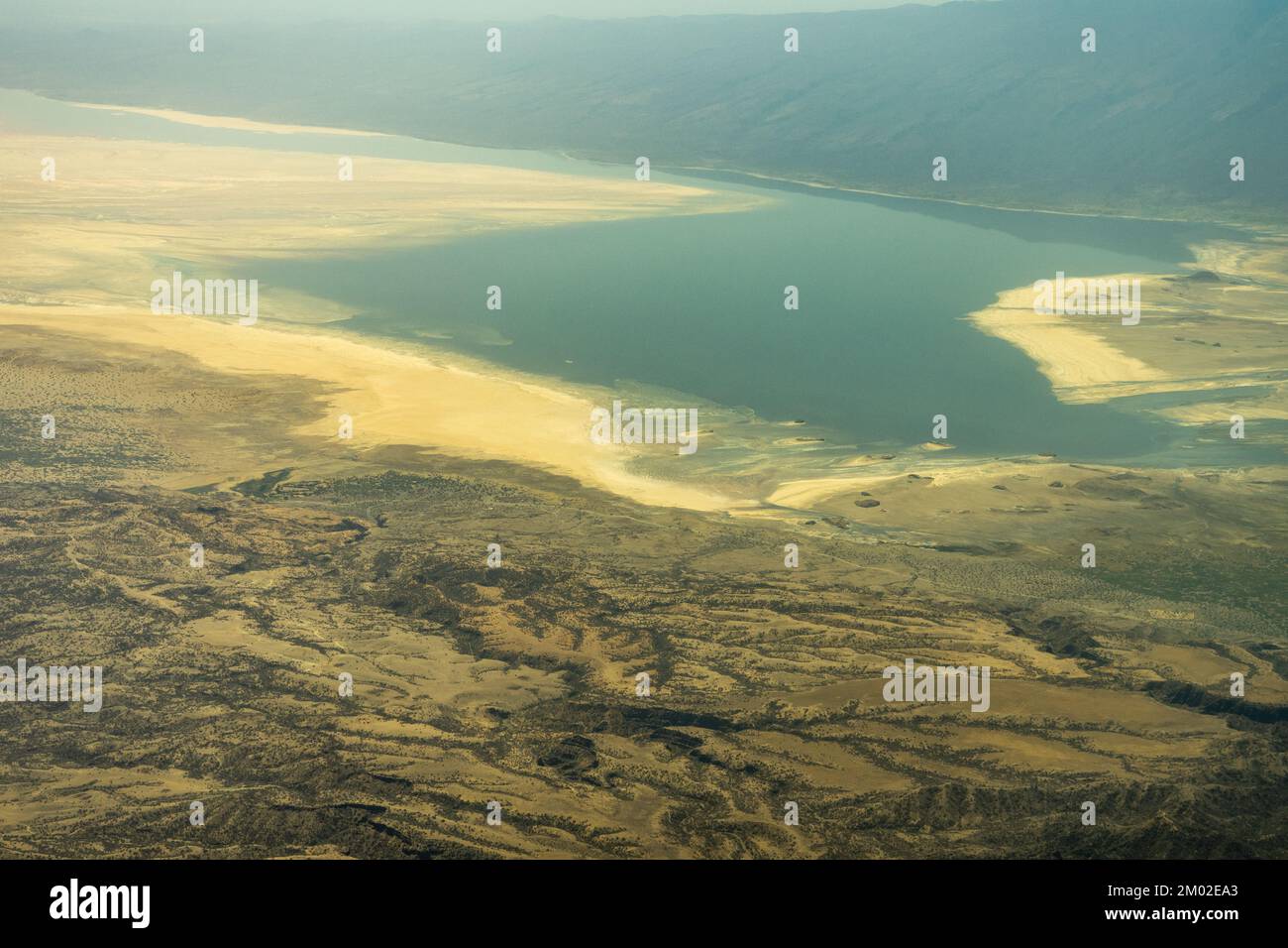 Photographie aérienne de champs et de plaines en Tanzanie Banque D'Images