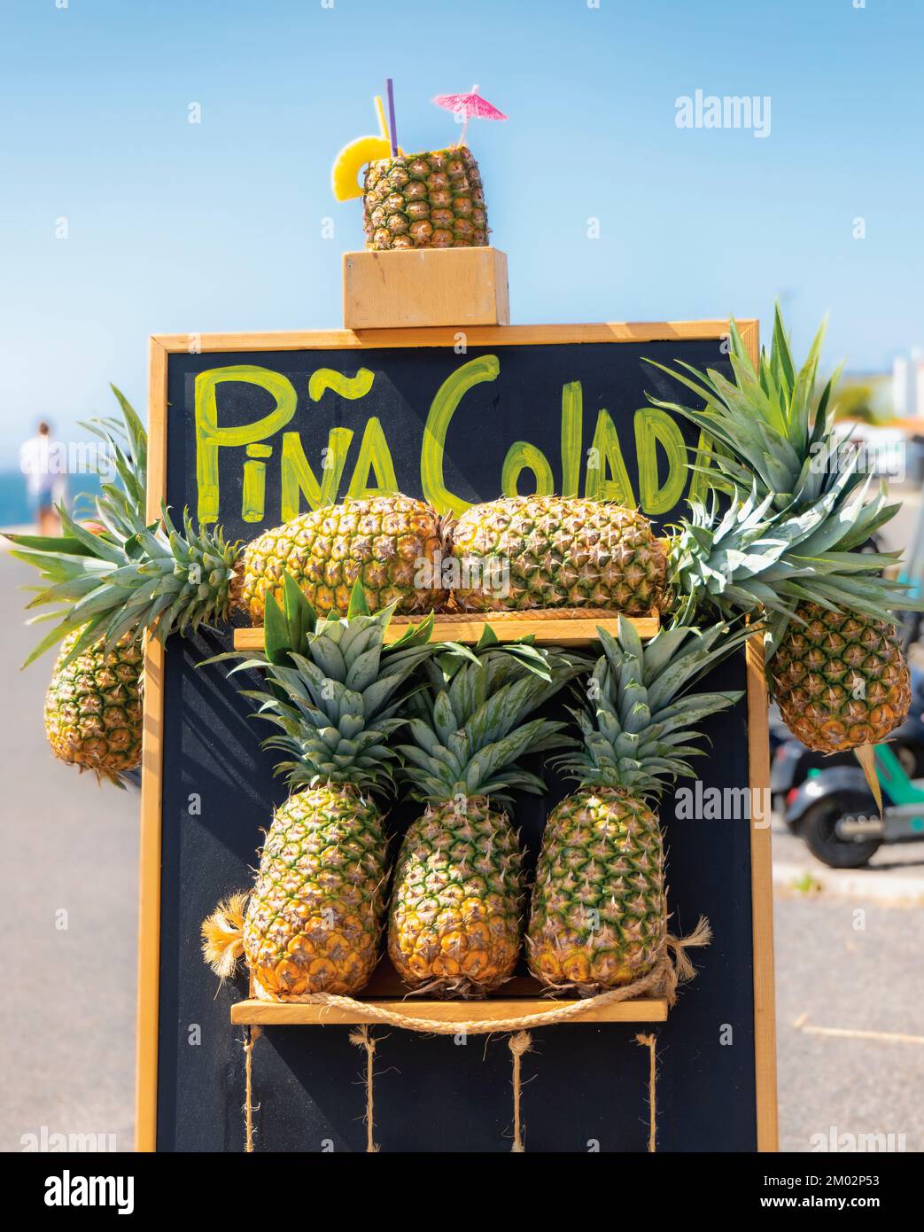 Lisbonne, Portugal. Stand Piña Colada dans la région de Belen. Banque D'Images