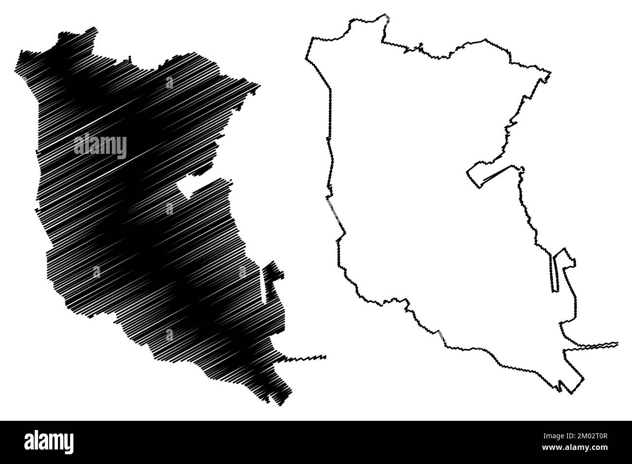 Palizada municipe (Free and Sovereign State of Campeche, Mexico, Etats-Unis mexicains) carte illustration vectorielle, scribble sketch carte Palizada Illustration de Vecteur