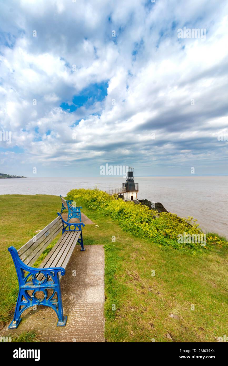 Phare de Battery point, Esplanade Rd, Portisead, Bristol BS20 7HD Banque D'Images