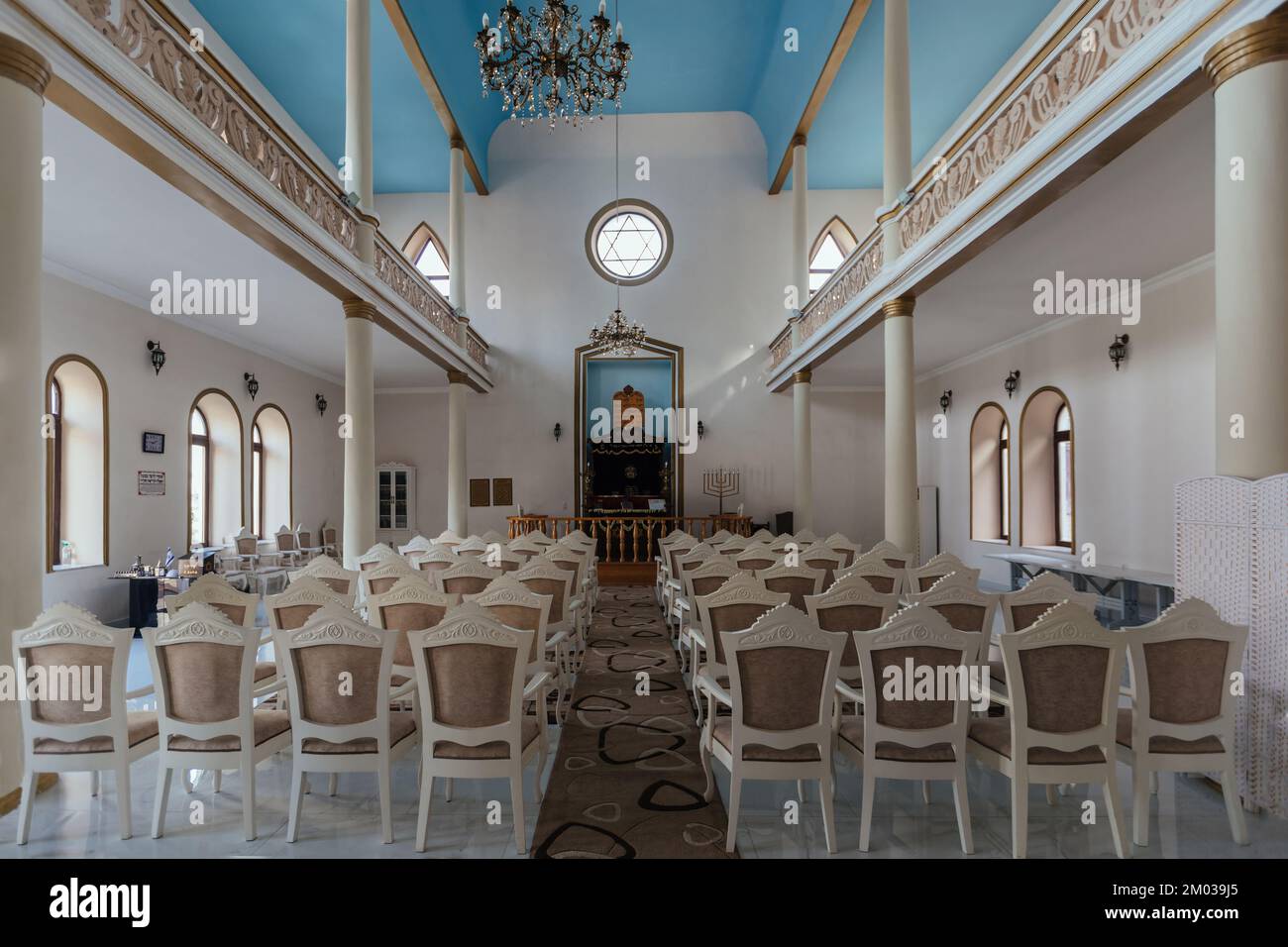 Intérieur de la synagogue à Batumi, Géorgie, 30 novembre 2022 Banque D'Images