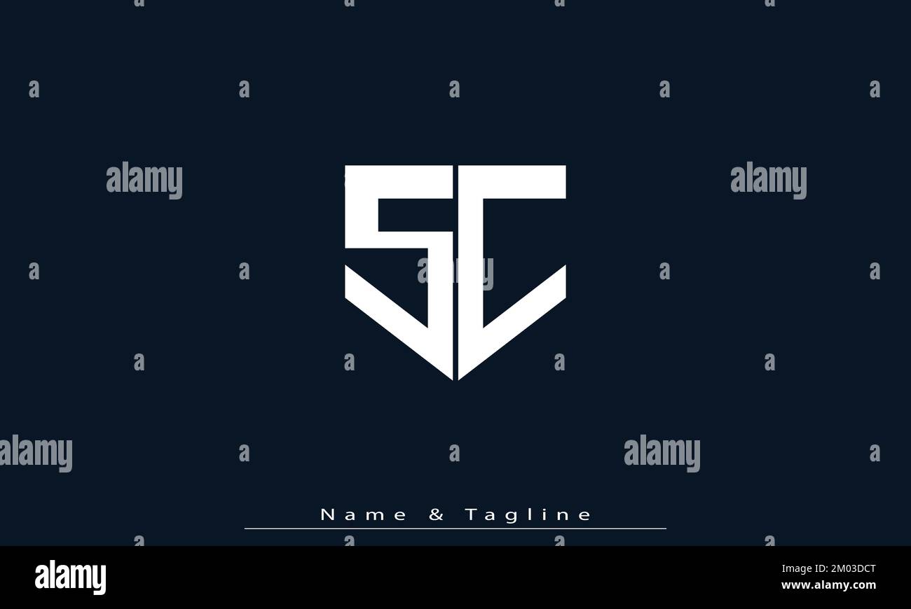 Lettres de l'alphabet initiales Monogram logo SC , CS Illustration de Vecteur