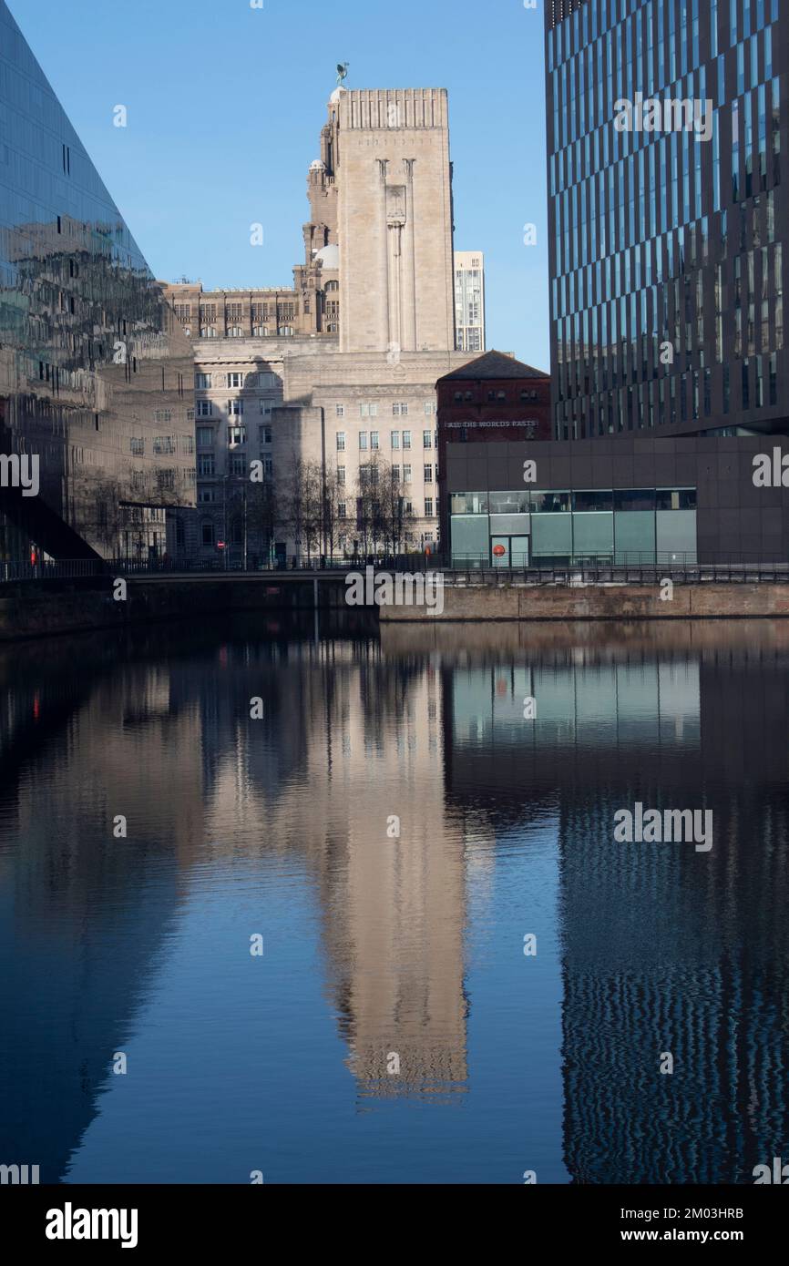 Royal Albert Dock, avec le bâtiment Longitude et le tunnel Mersey, Liverpool Liverpool Docks UK Banque D'Images