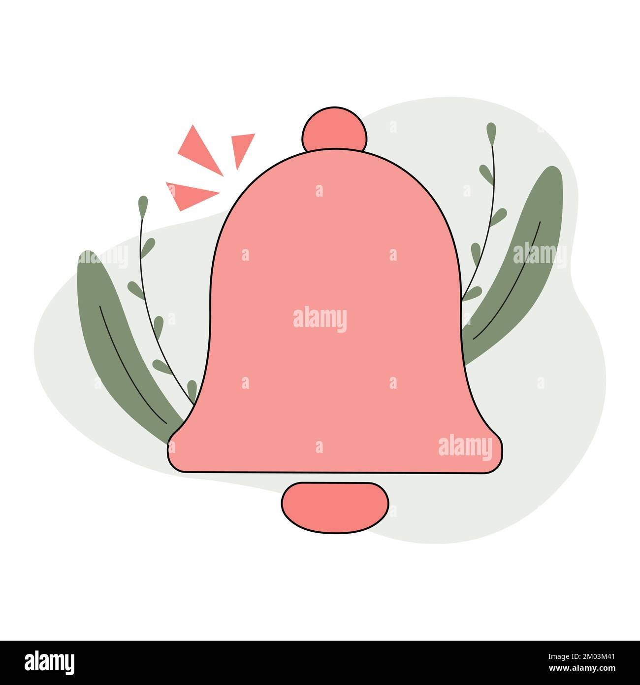 Icône de notification Bell. Concept de notification d'alarme. Style moderne de dessin animé plat. Illustration vectorielle Illustration de Vecteur