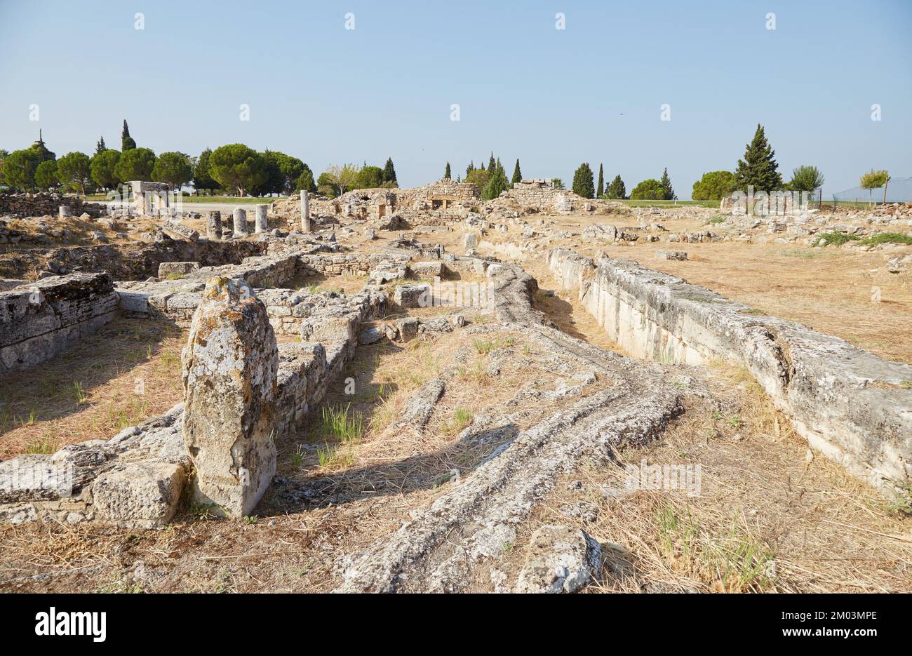 Frontinus Street, la rue principale de l'ancienne Hiérapolis Banque D'Images