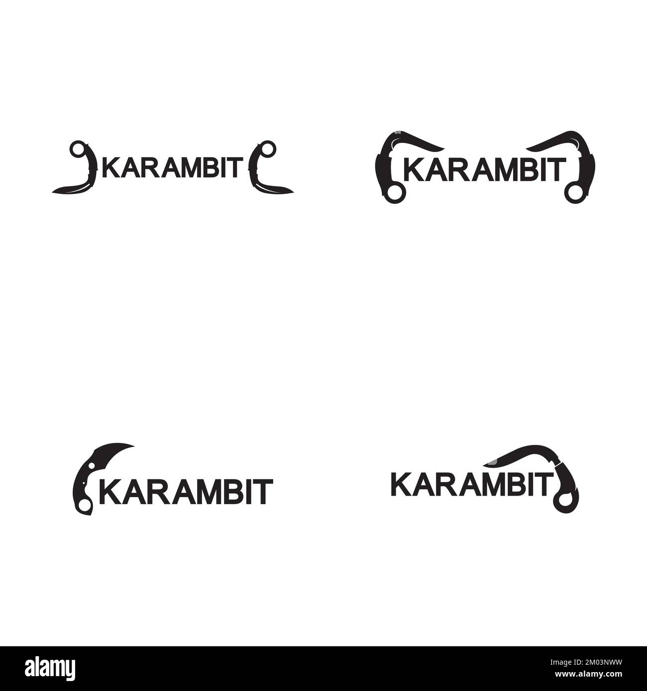 Modèle vectoriel de conception de logo de couteau Karambit Illustration de Vecteur