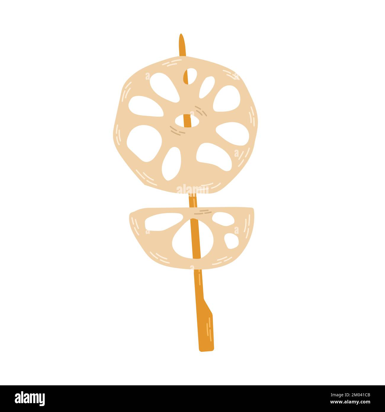 Brochette Yakitori asiatique avec racine de lotus, pour la restauration rapide asiatique et les restaurants à emporter Illustration de Vecteur