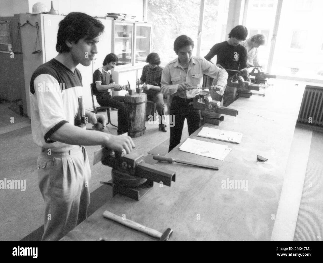 Cours dans une école professionnelle en juillet 1981, Allemagne, Europe Banque D'Images