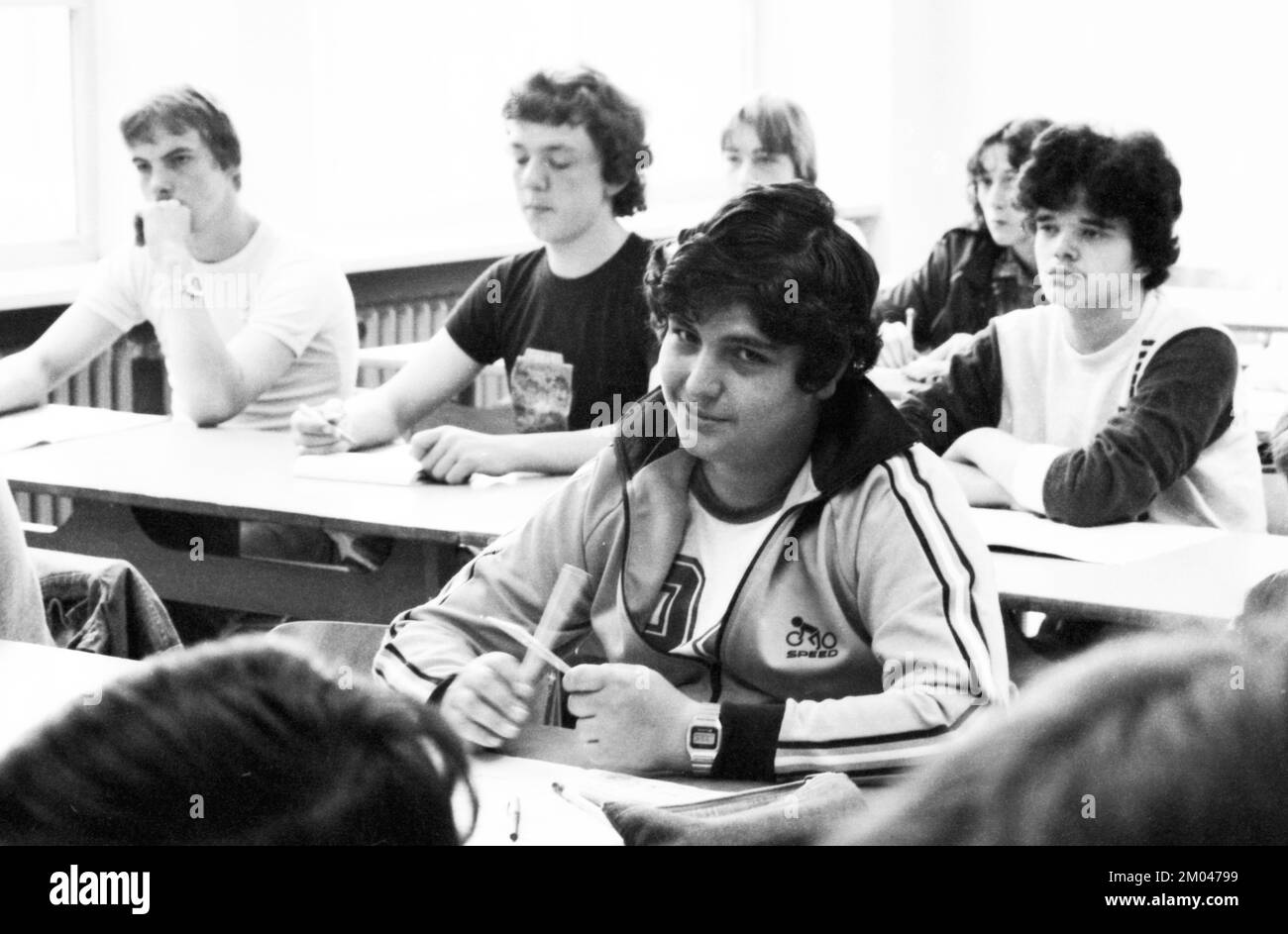 Cours dans une école professionnelle en juillet 1981, Allemagne, Europe Banque D'Images