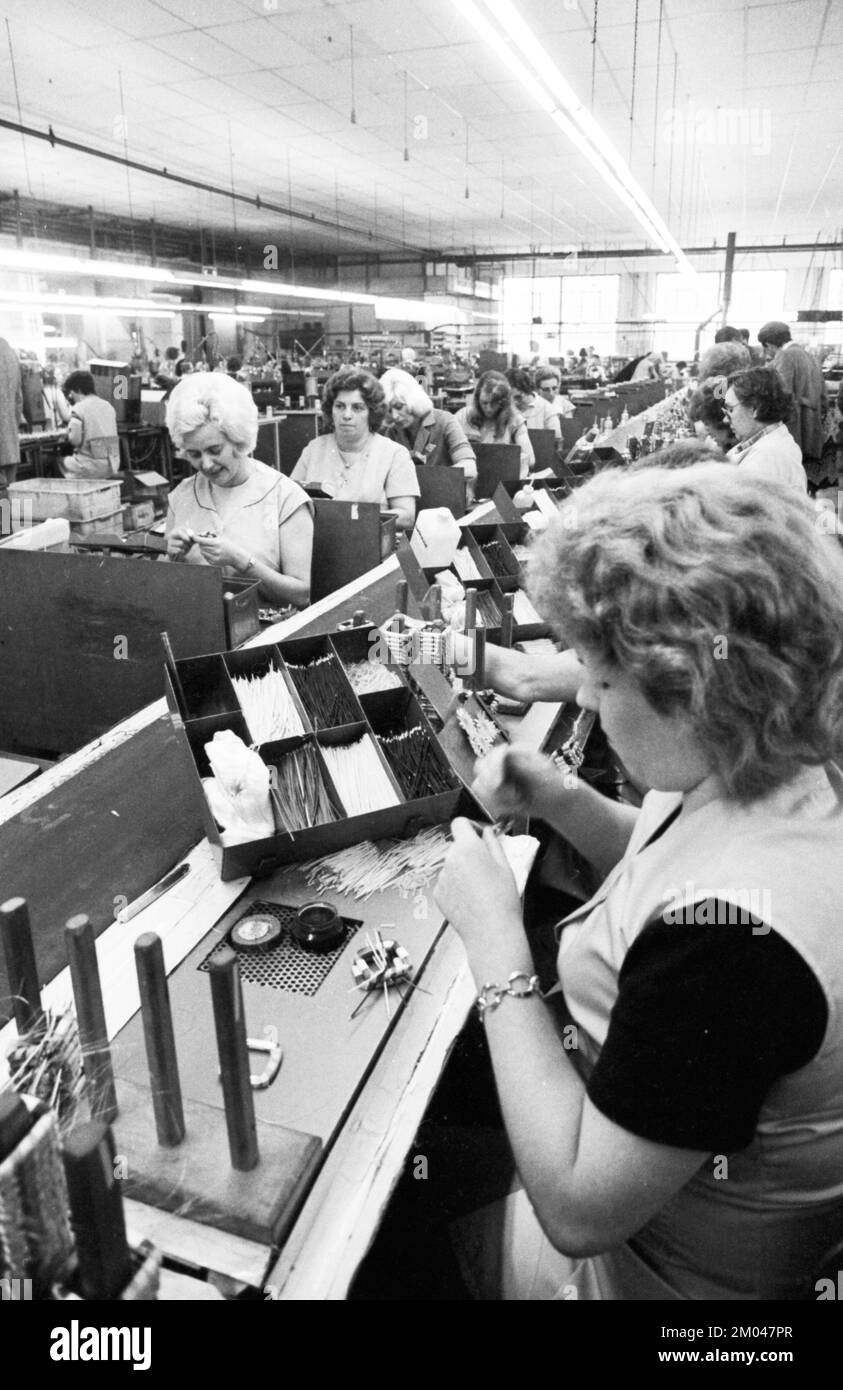 Emplois de femmes au fabricant d'appareils Krups sur 24.06.1975 à Bottrop, Allemagne, Europe Banque D'Images