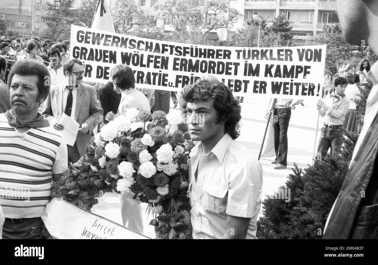Marche silencieuse des Turcs, l'occasion a été le meurtre du dirigeant syndical Kemal Tuerkler à Istanbul. 24.07.1980, Cologne, Allemagne, Europe Banque D'Images