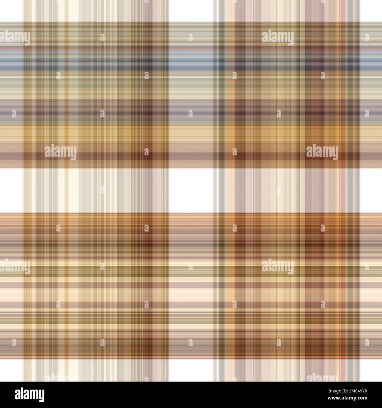 Tissu écossais blanc forêt à motif sans couture. Motif écossais de forêt automnale ton sur ton avec texture organique. Arrière-plan de bande orange pour papier peint rugueux. Banque D'Images