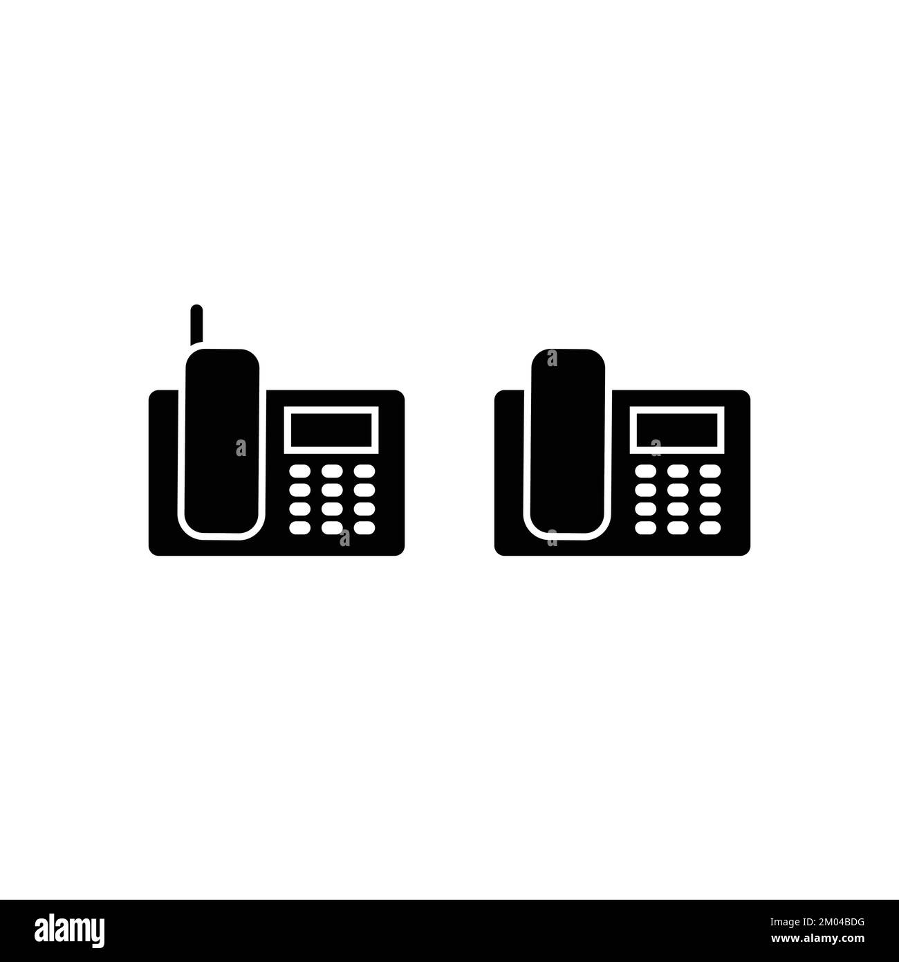 Symbole vectoriel d'icône de téléphone fixe vintage. Illustration de Vecteur