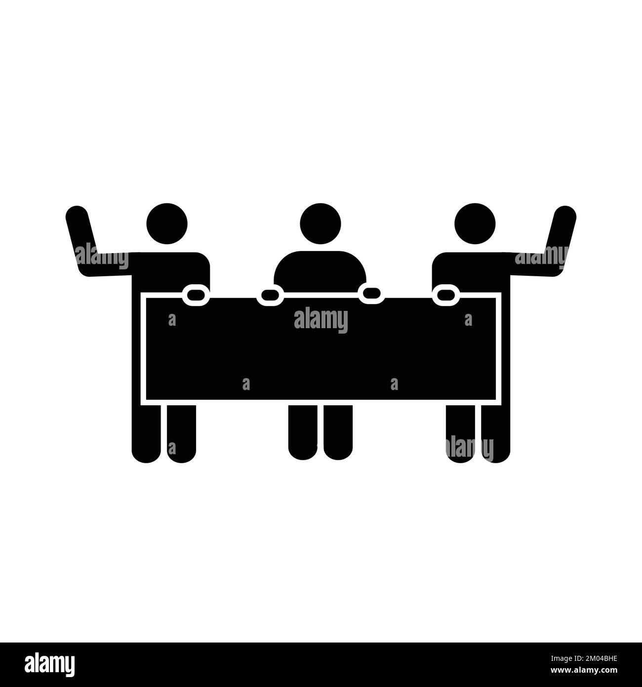 Protstors groupe tenant bannière icône symbole vecteur. Illustration de Vecteur