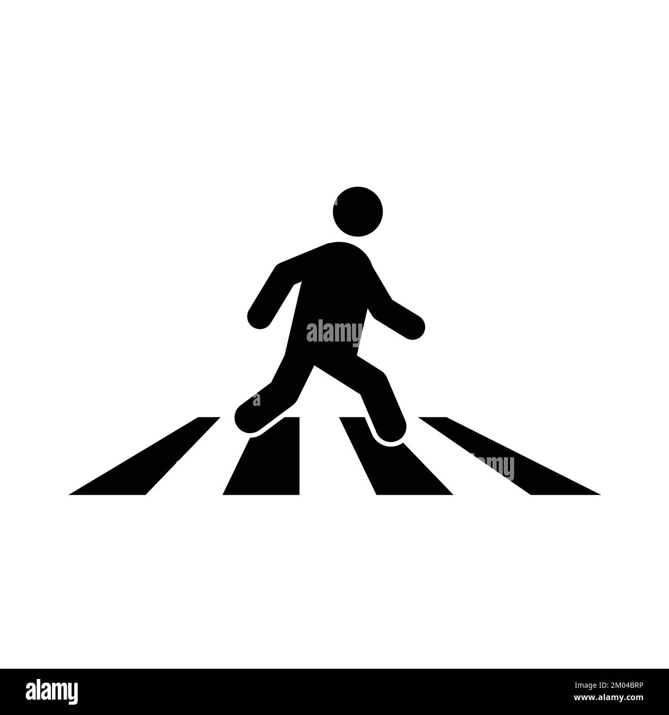 Homme marchant sur le passage piéton symbole vectoriel d'icône. Symbole du logo Crosswalk. Illustration de Vecteur