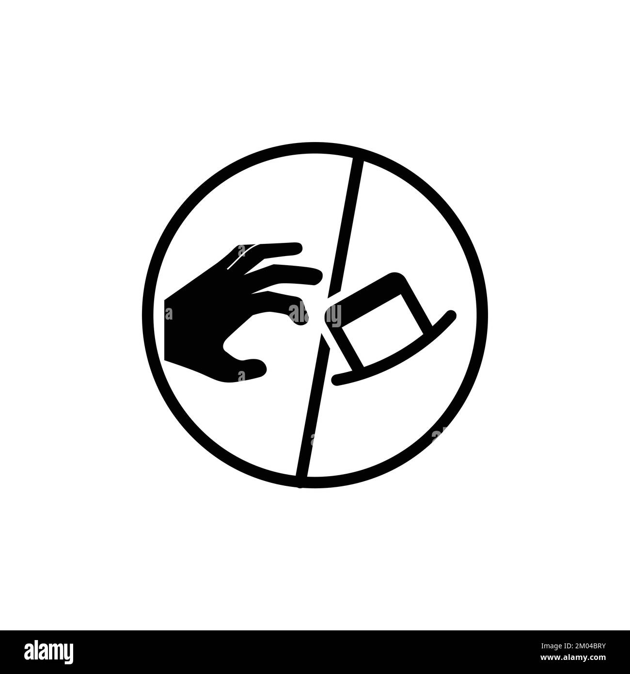 Attention aux pickpockets vol de main téléphone dans la poche icône signe vecteur pictogramme. Symbole d'avertissement de transport public. Illustration de Vecteur