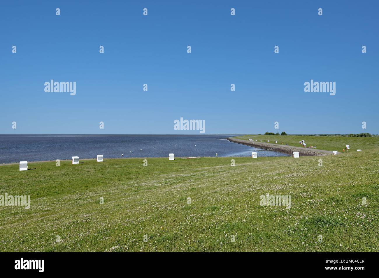Zone de baignade à Vollerwiek, péninsule d'Eiderstedt, Mer du Nord, Frise du Nord, Allemagne Banque D'Images Zone de baignade à Vollerwiek, péninsule d'Eiderstedt, Mer du Nord, Frise du Nord, Allemagne Banque D'Images