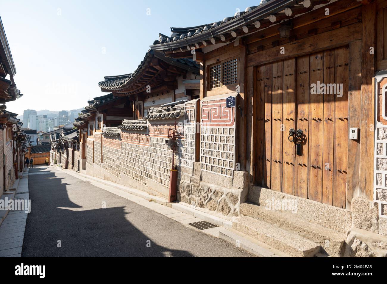 Maisons traditionnelles coréennes du village de Bukchon Hanok Banque D'Images