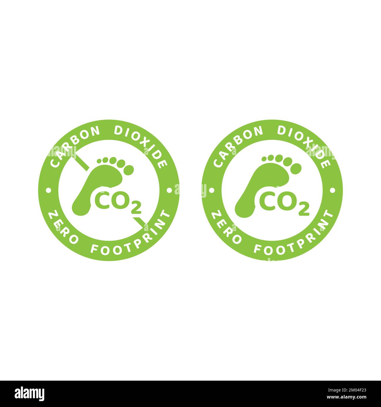 Autocollant vecteur d'empreinte zéro CO2. Badge d'étiquette cercle sans dioxyde de carbone. Illustration de Vecteur