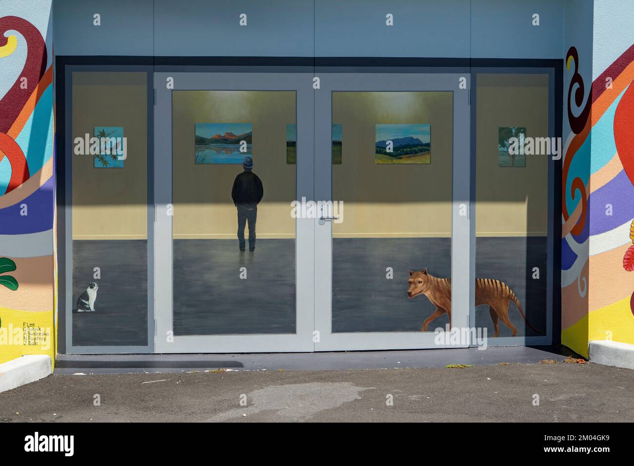 Ressemble à une galerie d'art de rue, Sheffield, Tasmanie, Australie Banque D'Images