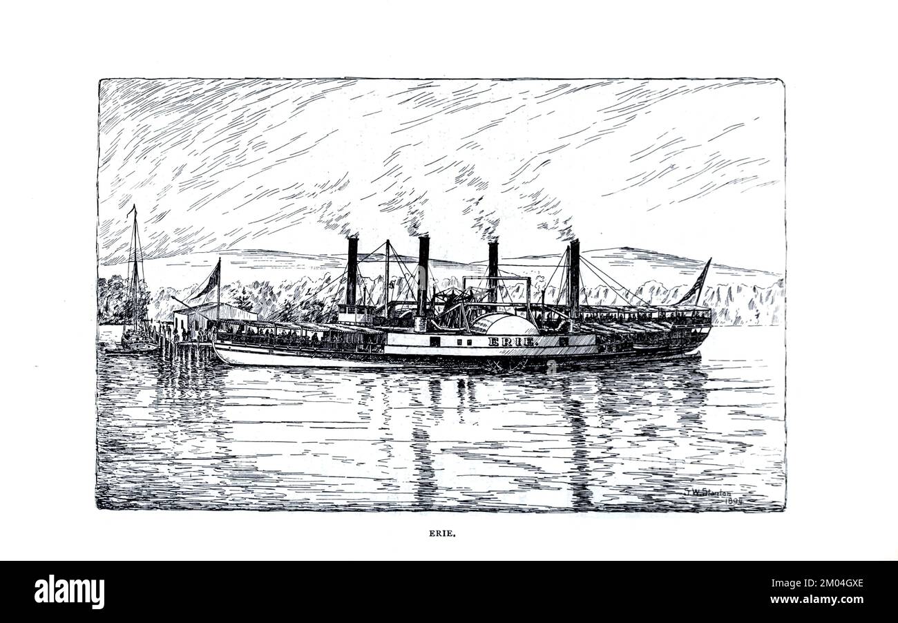 Erie de l'article Steamboats de la rivière Hudson par Samuel Waraa-Stanton. Du magazine Engineering CONSACRÉ AU PROGRÈS INDUSTRIEL Volume VIII octobre à mars 1895 NEW YORK The Engineering Magazine Co Banque D'Images