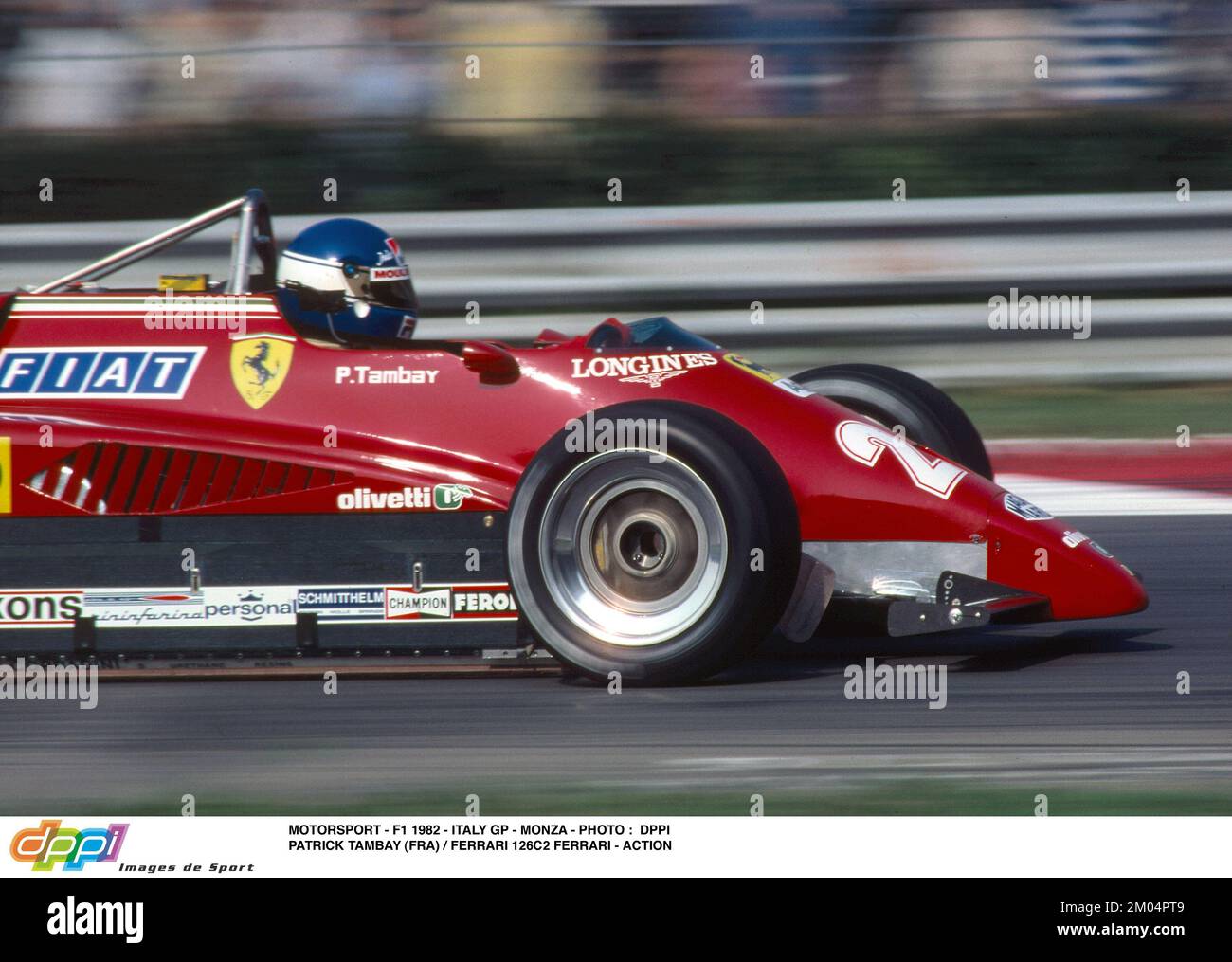 MOTORSPORT - F1 1982 - ITALIE GP - MONZA - PHOTO : DPPI PATRICK TAMBAY (FRA) / FERRARI 126C2 FERRARI - ACTION Banque D'Images