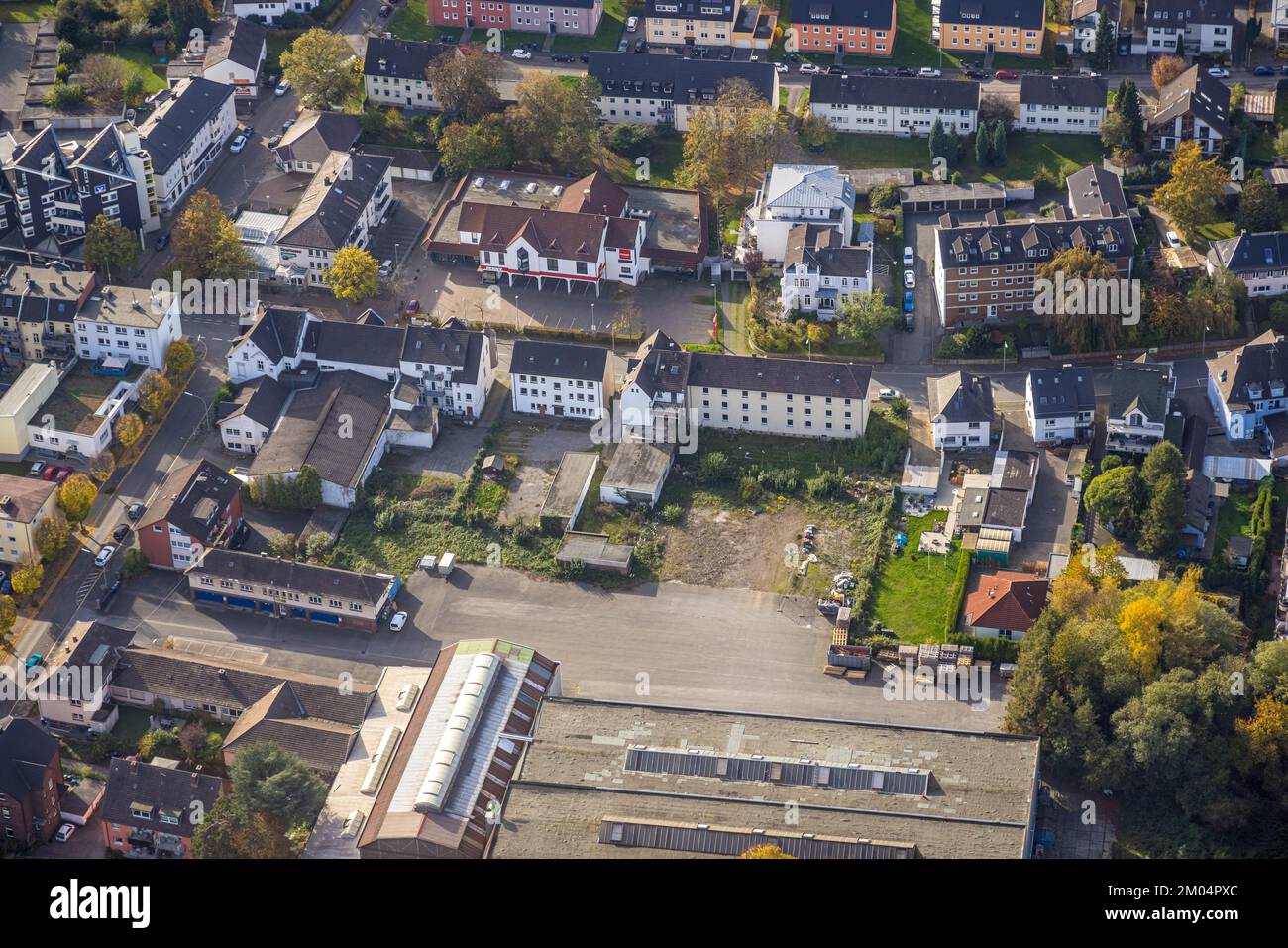 Vue aérienne, bâtiments résidentiels Osterfeldstraße 17-23, Wengern, Wetter, région de la Ruhr, Rhénanie-du-Nord-Westphalie, Allemagne, DE, Europe, impôt foncier, Immob Banque D'Images