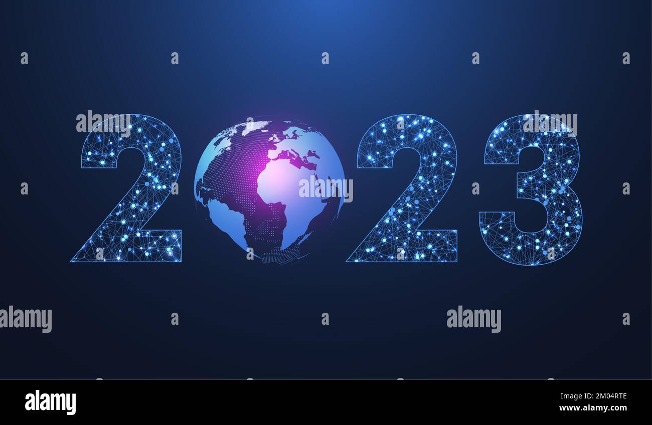 Modèle technologique futuriste moderne pour Joyeux Noël et bonne année 2025 avec lignes et 