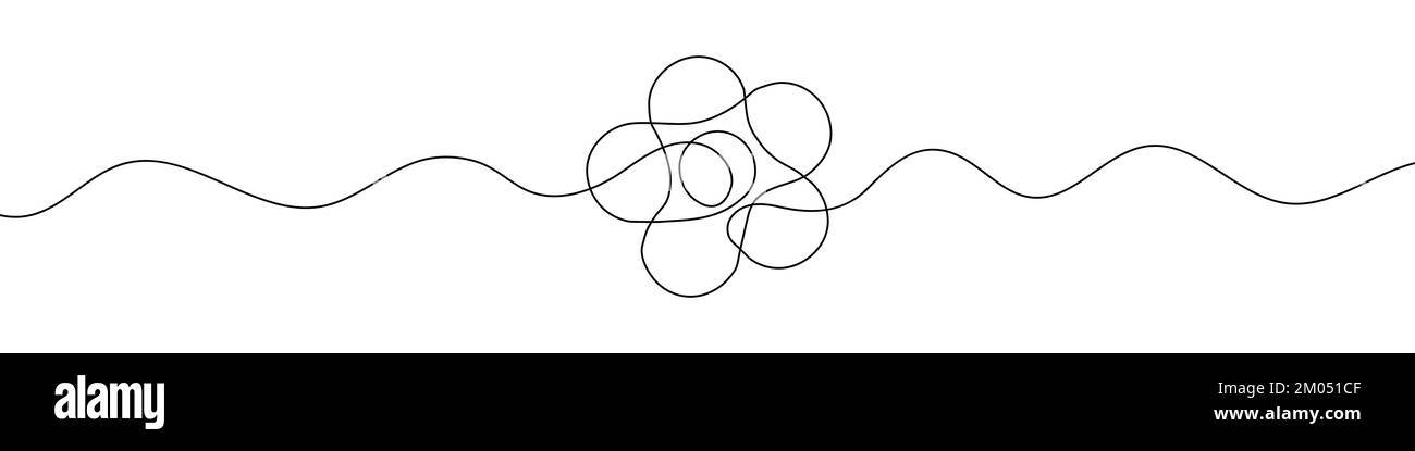 Dessin linéaire continu de l'icône de fleur. Arrière-plan de mise en plan à une ligne. Illustration vectorielle. Dessin linéaire du symbole de fleur Illustration de Vecteur