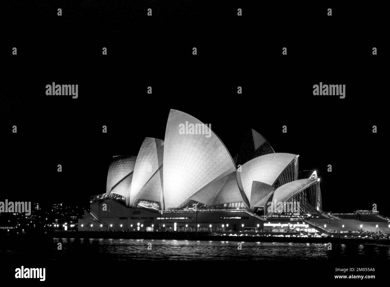 L'Opéra de Sydney en Australie, la nuit Banque D'Images