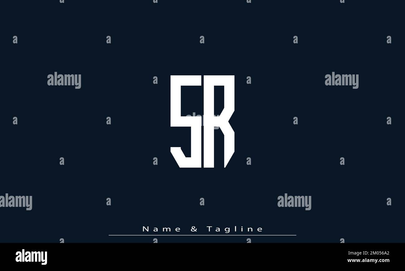 Lettres de l'alphabet initiales Monogram logo SR , RS Illustration de Vecteur
