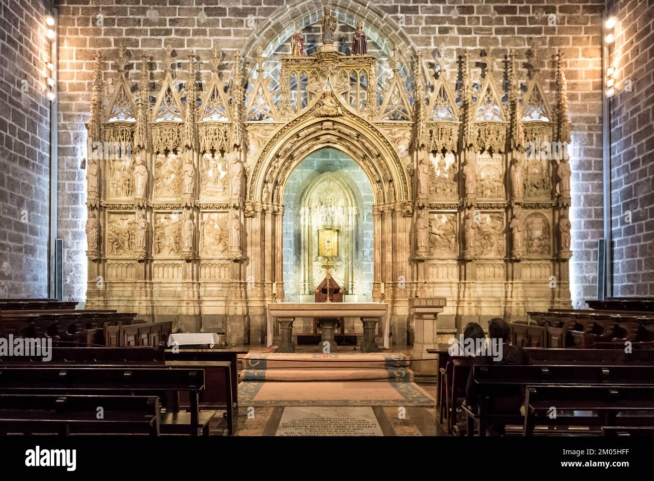 Détail architectural de la chapelle du Saint Chalice, située à l'intérieur de la cathédrale de Valence, dans le centre historique de la ville Banque D'Images